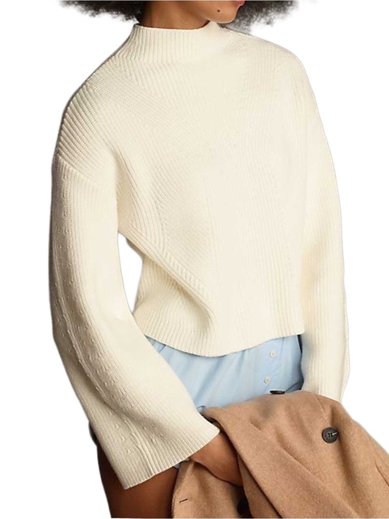 Anthropologie Sweaters - Anthropologie Maeve Katey Mock-Neck Bell-Sleeve Sweater